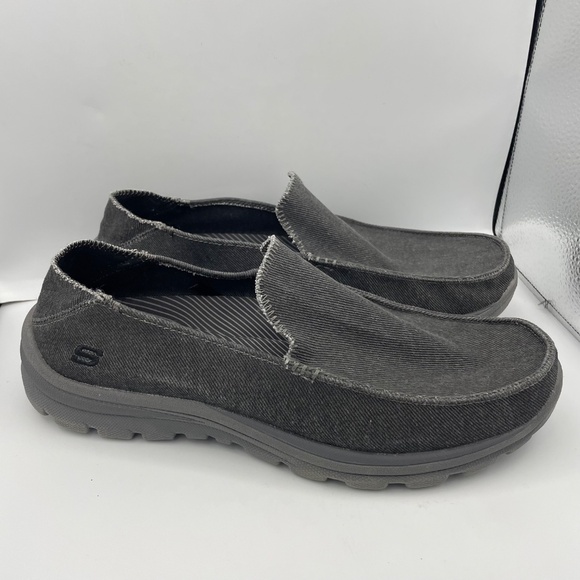 SKECHERS men’s gray Superior canvas memory foam loafer sneakers Size 9.5 main image 9